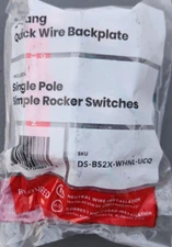 Deako DS-BS2X-WHNL-UCQ 2-Gang Quick Wire Backplate w/ Single Pole Simple Rocker