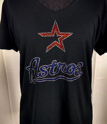 V-neck T-Shirt Tee Bling Lady 