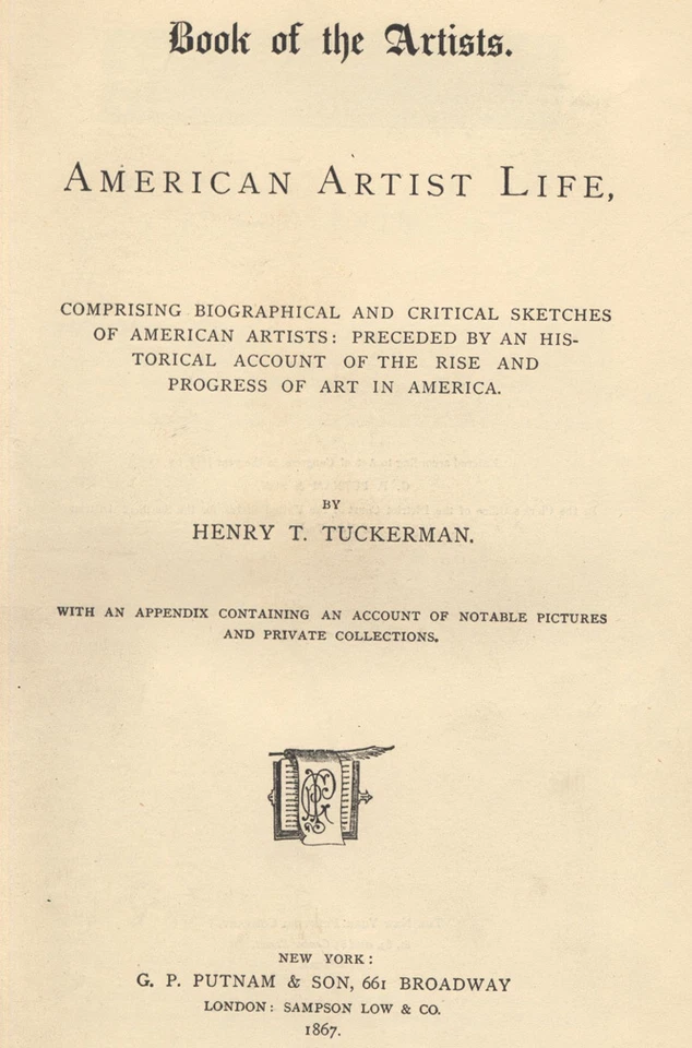 Henry Tuckerman Book of Artists 1867 with 3 manuscript ALS extra-illustrated Foto 2 de 4
