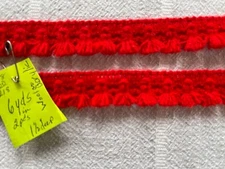 red 1.5" deep X 6 yd acrylic NU FRINGE  SEWING TRIM FRESH /  LOOKS LIKE WOOL