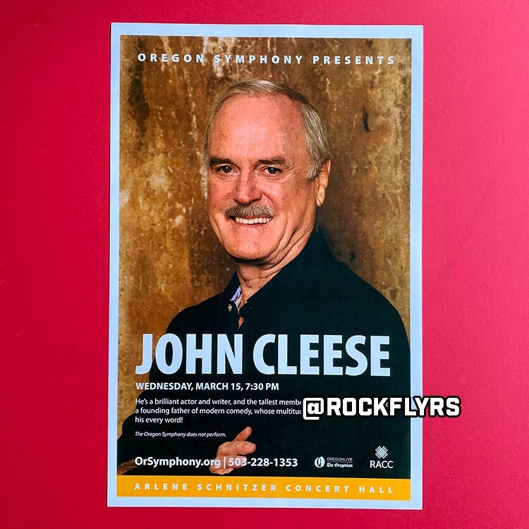 JOHN CLEESE 2017 Comedy Concert Promo 11x17 Street Poster. Portland OR. 