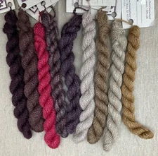 Sheep’s Silk & Wool Needlepoint Floss The Gatherer Hand Dyed Wine lot of 9