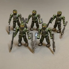 5 HALO MEGA BLOKS UNSC GREEN MARINE MINI FIGURE 96821 96845 96833 96942 &10 Guns