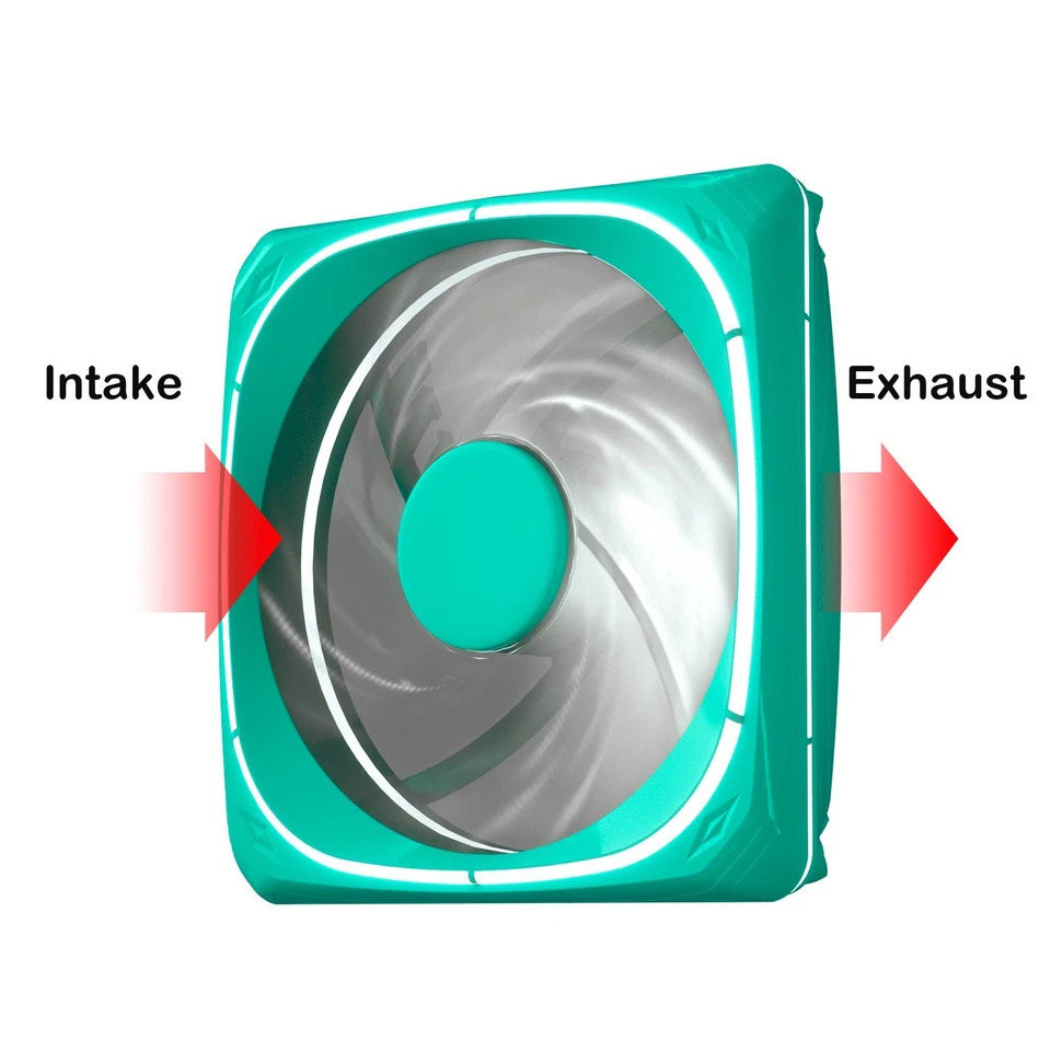 Vetroo DF120 White LED Lighting 120mm Case Fan PC Computer Silence Cooling Fan - Image 3 of 4