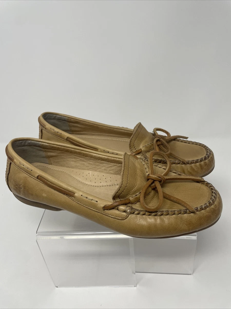 FRYE 7M Janet Tie Brown Vintage Leathers Flats Slip On Loafer