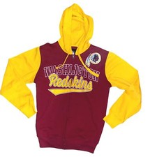 Washington Redskins NFL Team Apparel Full-Zip Fleece Men's Hoodie Red Size: S 