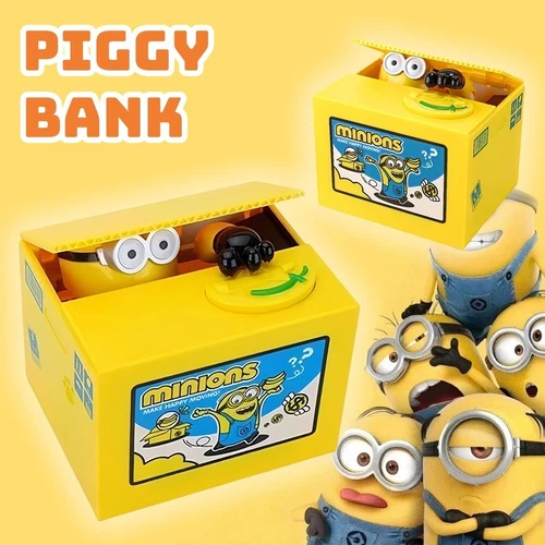 Minions Piggy Bank Plastic Doll Gift Funny Automatic Money Coin Electronic Box - Picture 12 of 14
