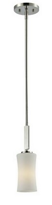 Z-Lite Elite 1 Chrome With Matte Opal Glass Mini Pendant Orig $243