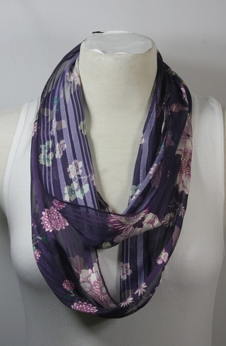 Infinity Schal, lila Farbmotiv, Chiffon, Handarbeit, super für Urlaub - Bild 18 von 24