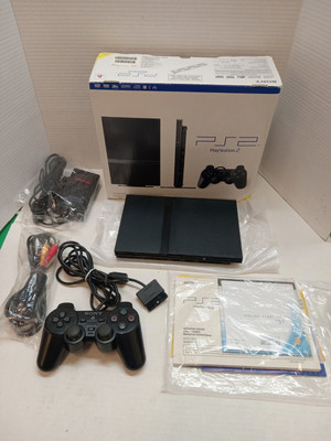 Sony PlayStation 2 Slim Console(Charcoal Black) CIB Excellent Working Condition!