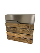 Altholz Edelstahl Briefkasten NEU Holz Wandbriefkasten Zeitungsfach Postkasten