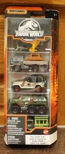 MATCHBOX 5 PACK JURASSIC WORLD TOTAL TRACKER TEAM VEHICLES METAL - NEW