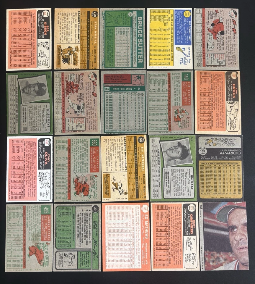 Lote 1958-84 Topps Hof Rc (40) Willie Mays Hank Aaron Killebrew Gibson - Imagem 2 de 4