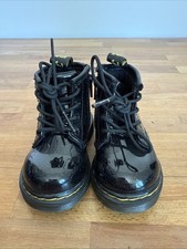 Dr Martens Toddler Girls Size 4 B Black Glitter 1460 Lace Up Side Zip Boots