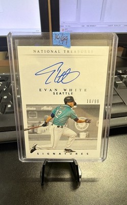 2021 Panini National Treasures Retro Signatures Evan White #RS-EW 10/99 (AU, RC)