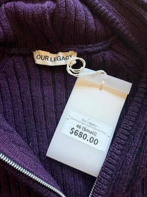 OUR LEGACY パープル セーター 46 Our Legacy Level Hooded Sweater - Size 46 - Violet Stipe Isles
