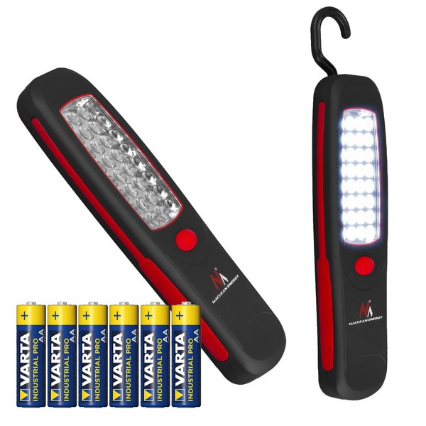 2X Werkstattlampe Arbeitslampe Magnet Haken Led Taschenlampe + 6 X Aa-Batterien-image