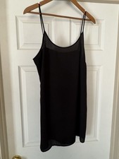 Sheer Black Slip Dress Medium Unbranded Adjustable Straps