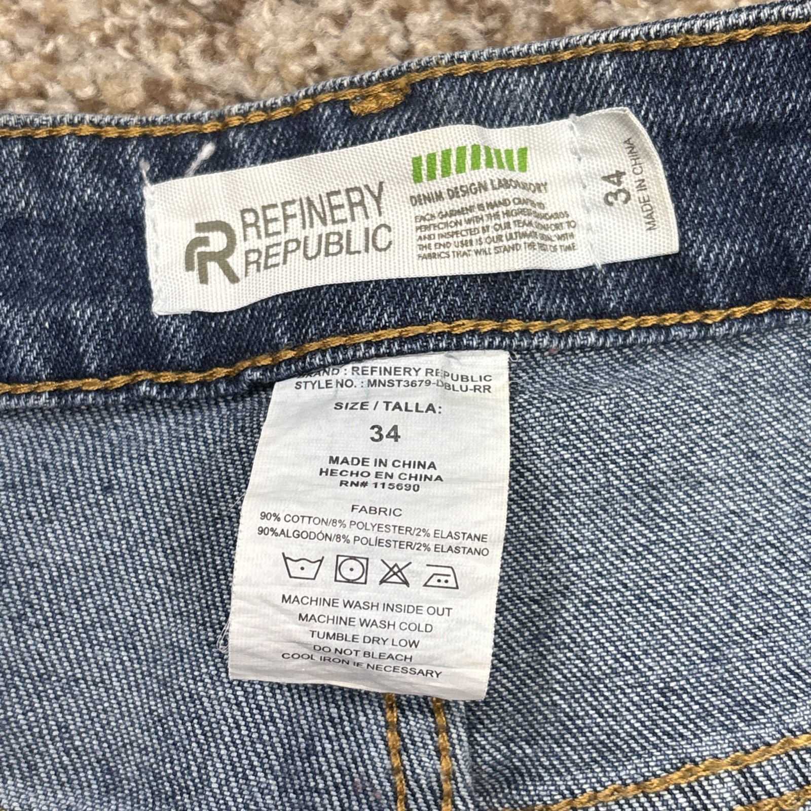 Refinery Republic Jeans Shorts Mens 34 Fits 32 Blue Denim Distressed - View 3