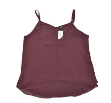 Torrid Size 0 Red Wine Purple Chiffon Double Layer V-Neck Cami Tank Top NEW