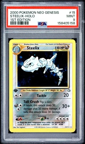 2000 POKEMON NEO GENESIS 1ST EDITION #15 STEELIX-HOLO PSA 9