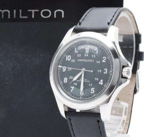 [Near MINT] Hamilton Khaki Automatic Field King Black Military Style H644550