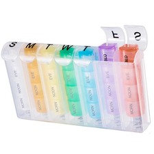 Weekly Pill Box Organizer 7 Day Organizer Case Pop Up Medicine Storage Container