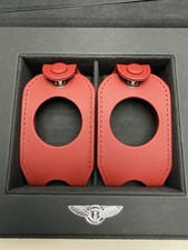 Genuine Bentley Leather Key Fob Case Set 2 Burgundy Original Bentley Gift Box