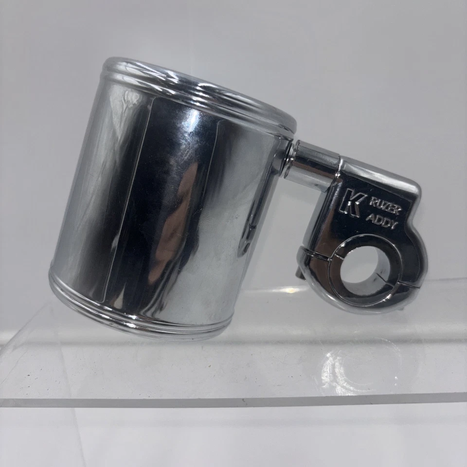 Braçadeira de guidão cromada Harley Kruzer Kaddy porta-garrafa copo bebida suporte - Imagem 4 de 4