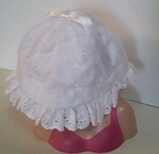 Vintage Hat Baby Eyelet White Bonnet