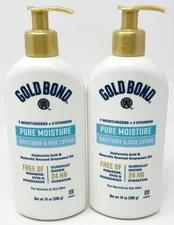 Lot of 2 Gold Bond Pure Moisture Daily Body Face Lotion 14oz