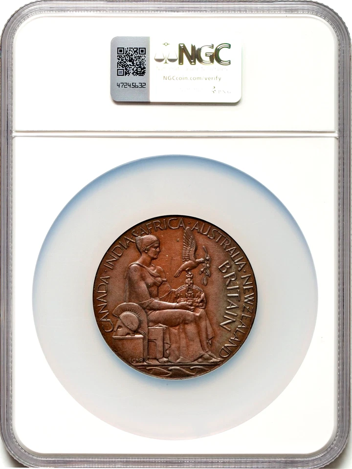 1937 Great Britain Edward VIII Large Bronze Coronation Medal BHM-4295 NGC MS63 - Image 4 of 4