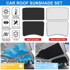 Glass Roof Sunshade Front & Rear Top Windows Sun Shade Covers For Tesla Model 3
