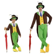 CARNEVALE HALLOWEEN VESTITO GRILLO PARLANTE PINOCCHIO JIMINY CRICKET FYASA