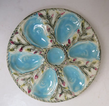 Antique Majolica Oyster Plate by S. Fielding  Co England Circa 1870's / 1890's