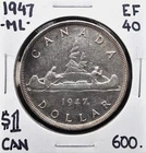 1947 ML Canada Silver One Dollar