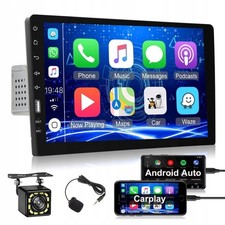 Single 1 DIN Apple CarPlay Android Auto 9" Car Stereo Radio Touch Screen FM BT