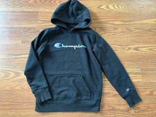 CHAMPION Girls Black Hoodie Sweatshirt Youth Size L 14-16