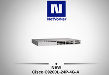 NEW Cisco Catalyst C9200L C9200L-24P-4G-A 24 Port PoE 4x1GbE Uplink Switch