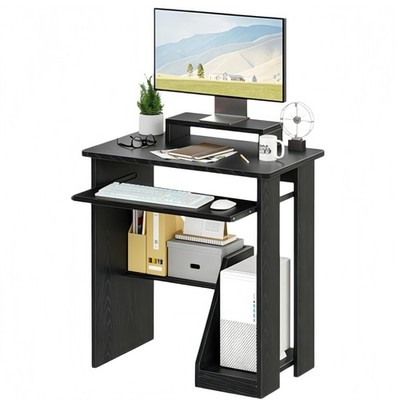 ALISENED 30'' Small Computer Desk with Keyboard Tray Monitor Stand, Study Writ...
