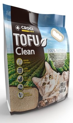 Croci Tofu Clean Streu 10L - Klumpendes Katzenstreu, biologisch abbaubar, spült in...