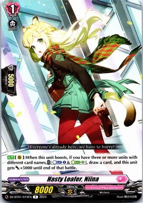 HASTY LOAFER, NIINA DZ-BT01/073EN R CARDFIGHT!! VANGUARD MP