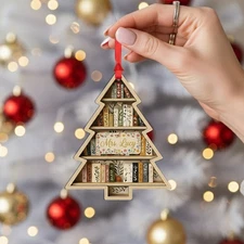 Personalized Bookshelf Christmas Tree Ornament Book Lover Gift