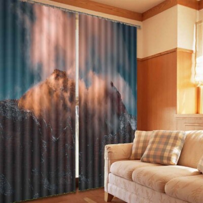 Numerical Fog Surface 3D Curtain Blockout Photo Printing Curtains Drape Fabric