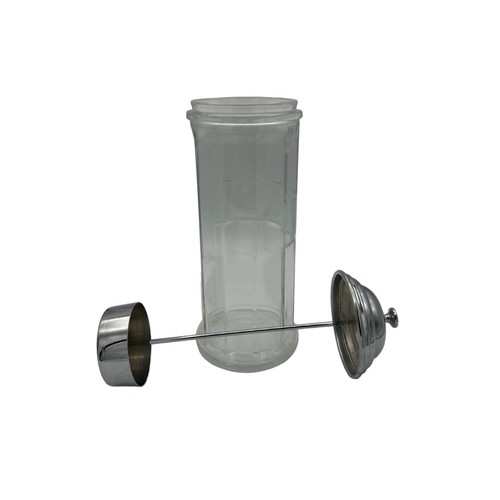 Glass Straw Holder with Chrome Plated Lid Barber Comb Holder Jar - Picture 2 of 5