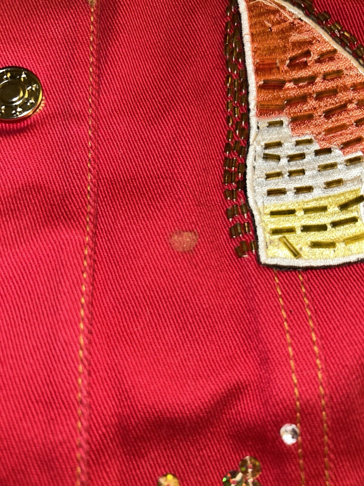 DIANE'S ESSENTIALS Red Denim Jacket Hollywood Seq… - image 4