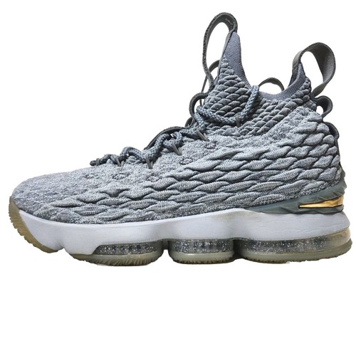 NIKE LeBron 15 City Series Sz 8 Wolf Grey/Metallic Gold 897649-005 - Picture 4 of 14