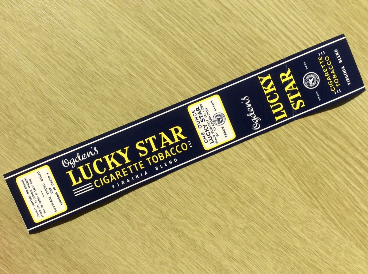 Ogden’s Lucky Star Cigarette Tobacco ~ Vintage Advertising Label