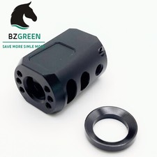 Top Flat 1/2 28 Thread Muzzle Brake Anodized For 9mm Glock Free Crush Washer