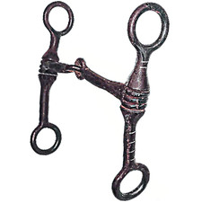 Handmade Maker Marked JB Silver Inlaid Loose 5.5 in Cheek Argentine Snaffle Bit